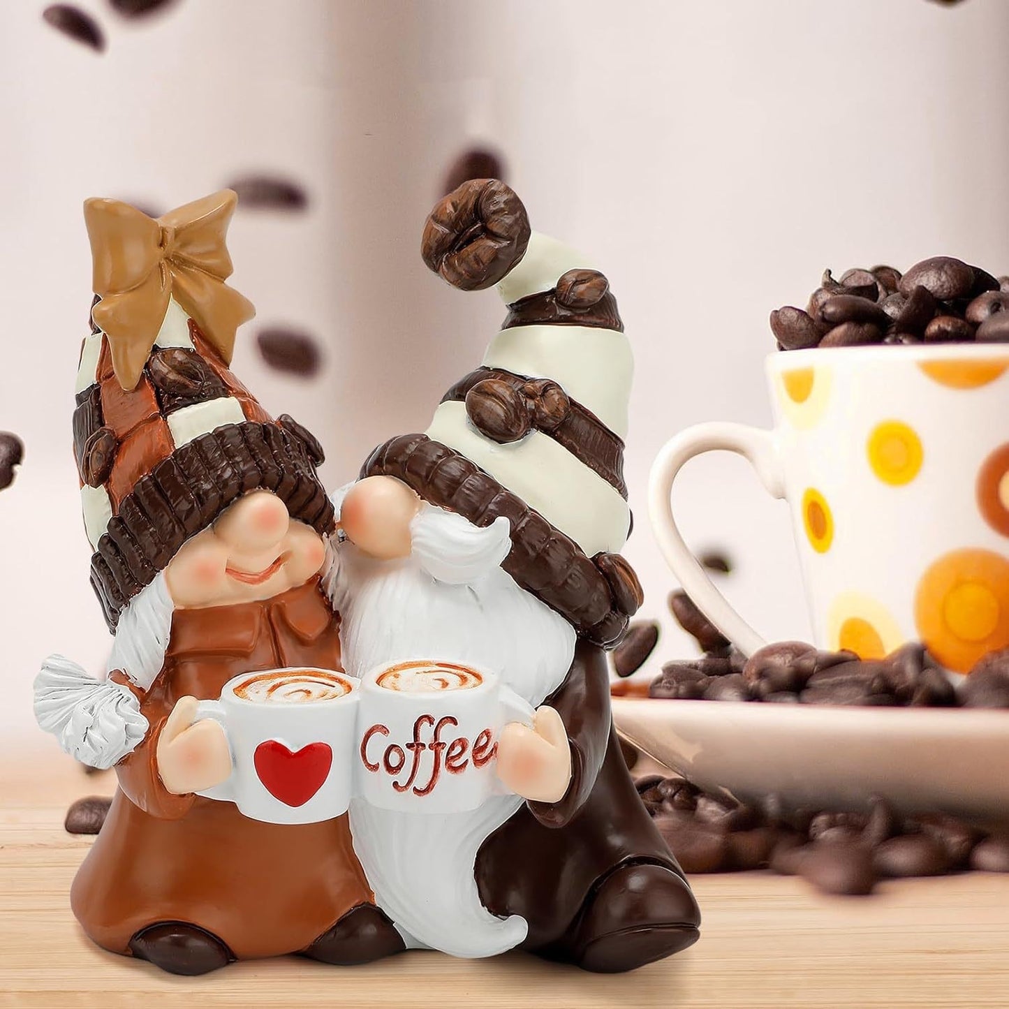 Christmas Coffee Double Dwarf Resin Crafts Decoration Home Decor Desktop Gift Lover