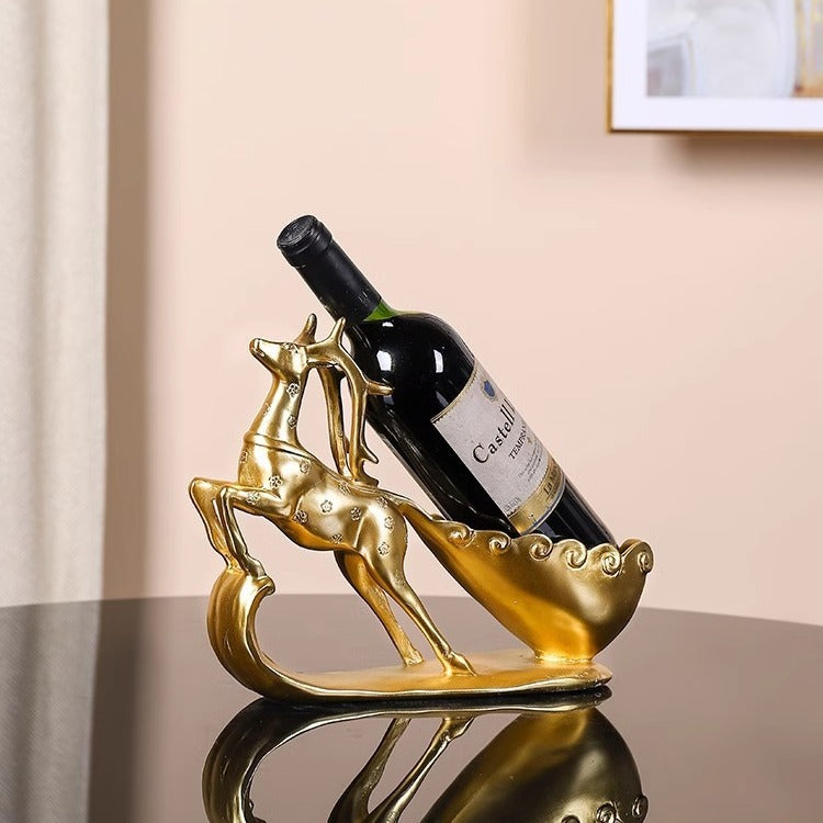 Creative Golden Deer Wine Rack Living Room Wine Cabinet Decoration Home TV Cabinet Decoration Red Wine Rack Decorative Crafts