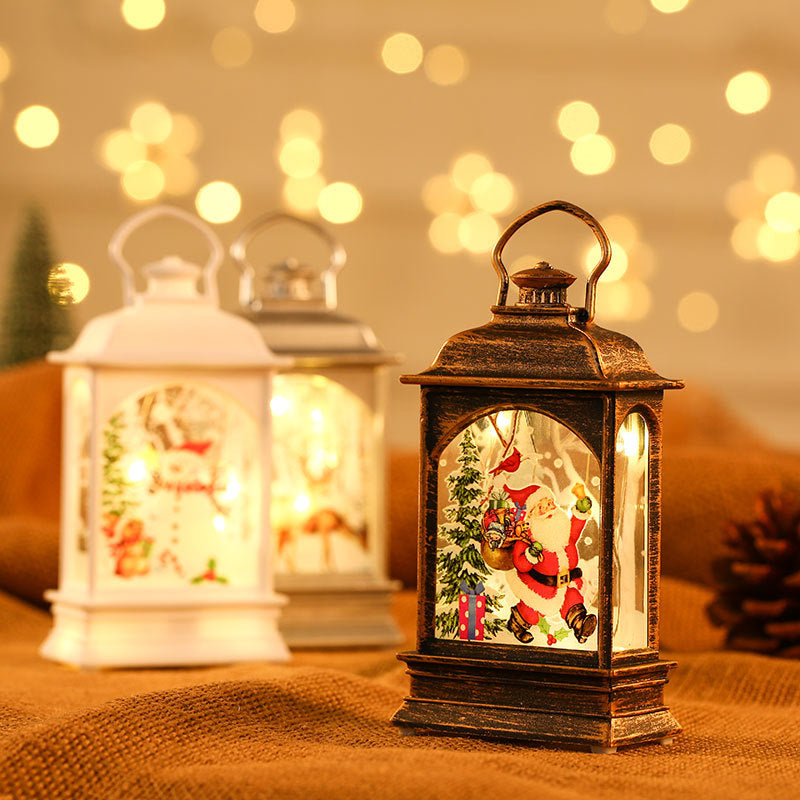 Christmas decorations, illuminated hand-held oil lamps, LED display window decorations, party decorations, children's small gifts