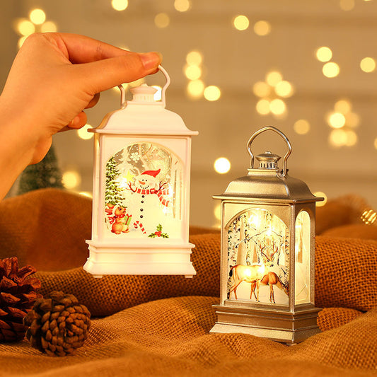 Christmas decorations, illuminated hand-held oil lamps, LED display window decorations, party decorations, children's small gifts