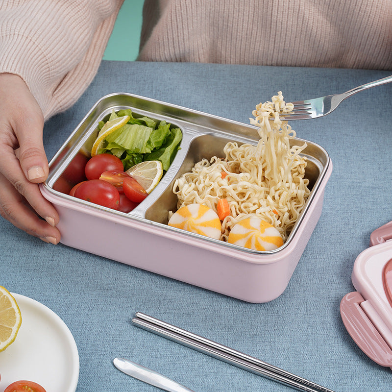 Classic simple microwaveable 304 stainless steel compartment insulation lunch box lunch box